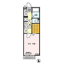 JR中央線 西八王子駅 徒歩11分の賃貸アパート 1階1Kの間取り