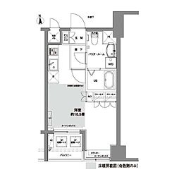 コンフォリア芝公園 ワンルームの間取図画像