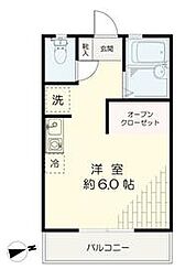 JR南武線 稲城長沼駅 徒歩4分の賃貸アパート 1階ワンルームの間取り