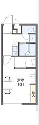 レオパレスアネックスマエダ 1階1Kの間取り
