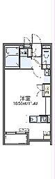レオネクスト明和 2階ワンルームの間取り
