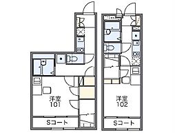 レオパレスフォーブル21A 1Kの間取図画像