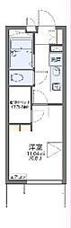 レオパレス弥栄 1Kの間取図画像