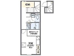 レオパレス好光I 2階1Kの間取り