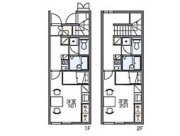 レオパレスラフィーネＡ 2階1Kの間取り