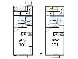 レオネクストリベールハイツ 1Kの間取図画像