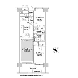 都営三田線 板橋区役所前駅 徒歩2分の賃貸マンション 7階2LDKの間取り