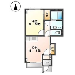 ディアステイ 1DKの間取図画像