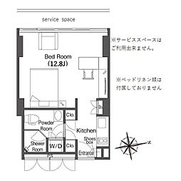 JR山手線 品川駅 徒歩10分の賃貸マンション 16階ワンルームの間取り