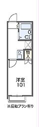 レオパレスノースアベニュー 2階1Kの間取り
