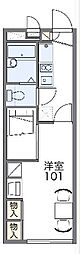レオパレス篠 1Kの間取図画像