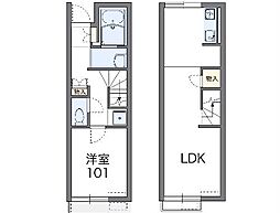 レオネクストパストラル田沼 1LDKの間取図画像