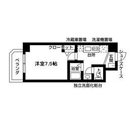 Nasic望が丘 1Kの間取図画像