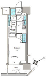 都営浅草線 蔵前駅 徒歩3分の賃貸マンション 6階1Kの間取り