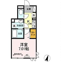 Ｄメゾン本駒込 2階1Kの間取り