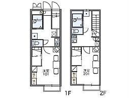 JR東海道本線 島田駅 バス32分 川尻下車 徒歩17分の賃貸アパート 2階1Kの間取り
