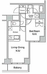プラウドフラット蒲田2 1LDKの間取図画像