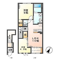 コンフォートメゾン 2LDKの間取図画像