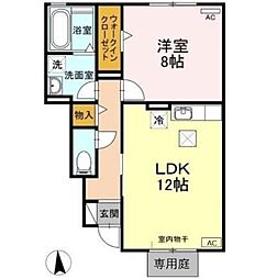 セジュール桜井　Ａ棟 1階1LDKの間取り