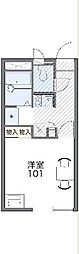 レオパレスプリムラ 2階1Kの間取り
