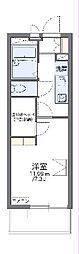 レオパレスゆうなぎ 1Kの間取図画像