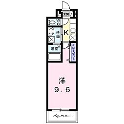 リオ 1Kの間取図画像