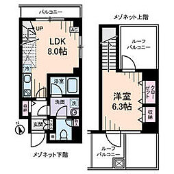 東急田園都市線 池尻大橋駅 徒歩3分の賃貸マンション 5階1LDKの間取り