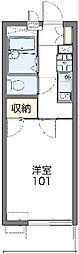 レオパレスフィエスタY102 1Kの間取図画像