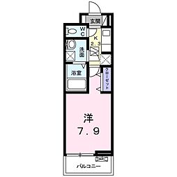 グラツィオーソ 1Kの間取図画像