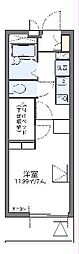レオパレスグリーンフォレスト 1Kの間取図画像