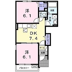 エクセレント・ピジョン 2DKの間取図画像
