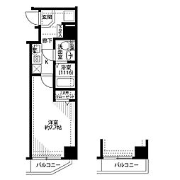 プレール・ドゥーク住吉II 1階1Kの間取り