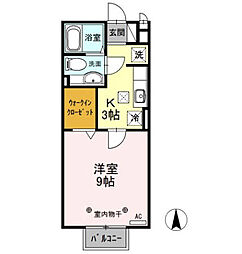 イシジンA 1Kの間取図画像