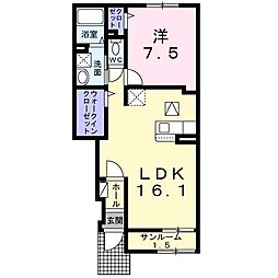 グラン・フローラ 1LDKの間取図画像