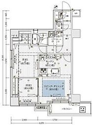 アーリアシティ尾久 6階2LDKの間取り