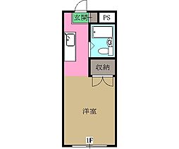 田所コーポＡ 1階1Kの間取り