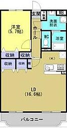 アグリザード2 1LDKの間取図画像