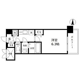 アドバンス新大阪ウエストゲート 1Kの間取図画像