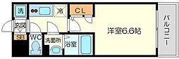 エスリードレジデンス大阪グランノース1 1Kの間取図画像