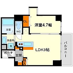 JR東海道・山陽本線 東淀川駅 徒歩2分の賃貸マンション 5階1LDKの間取り