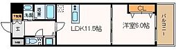 ジューム南船場 1LDKの間取図画像