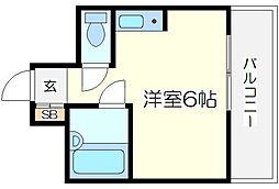 マンションスムス 7階ワンルームの間取り