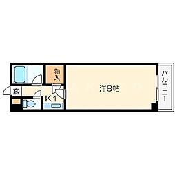 京阪本線 京橋駅 徒歩5分の賃貸マンション 6階1Kの間取り