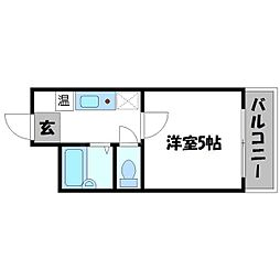 Osaka Metro長堀鶴見緑地線 蒲生四丁目駅 徒歩1分の賃貸マンション 6階1Kの間取り