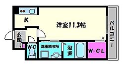 京阪本線 千林駅 徒歩5分の賃貸アパート 1階ワンルームの間取り