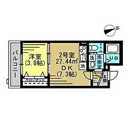 ＳＫ八潮 3階1DKの間取り