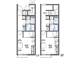 レオパレスクレアトゥール 1Kの間取図画像