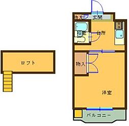 コナビック西塚2 1Kの間取図画像