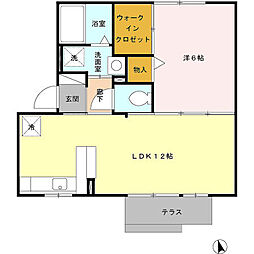 スマイルE&NE 1LDKの間取図画像