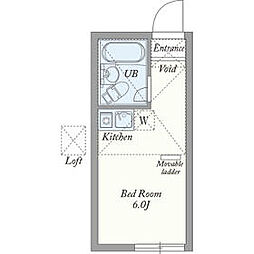 ユナイト小田ジャンジャック・ルソー 1階ワンルームの間取り